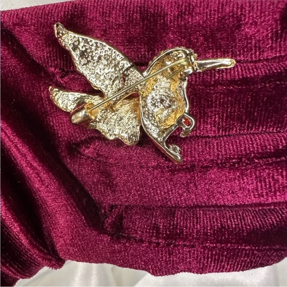 Anthropologie Multicolor Hummingbird Brooch
